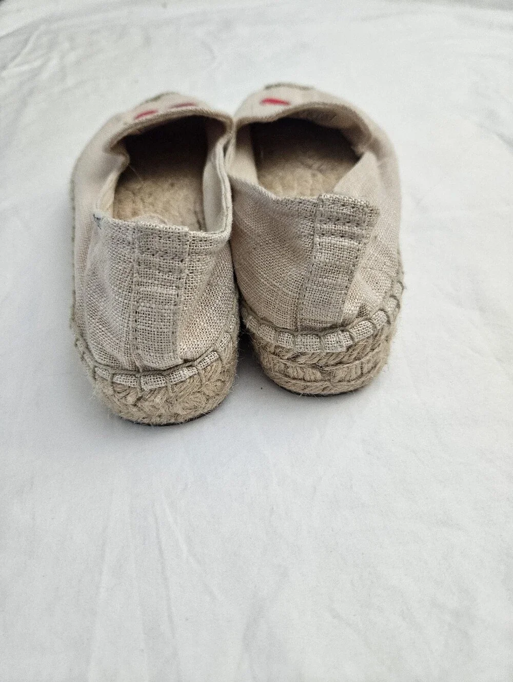 Soludos Beige Canvas Cherry Embroidered Slip-On Espadrilles Size 7.5